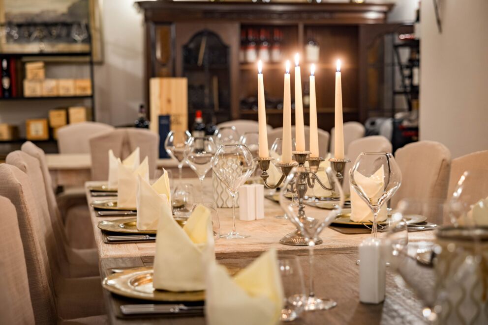 Gedeckter Tisch im Resturant Benediktus